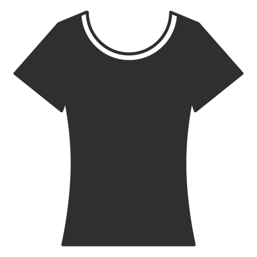 Flache Ikone des T-Shirts mit U-Ausschnitt PNG-Design