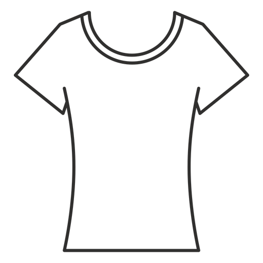Icono de trazo de camiseta con cuello redondo