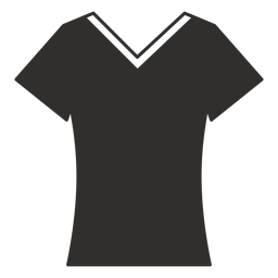 Ícone plano de camiseta com decote em V Desenho PNG