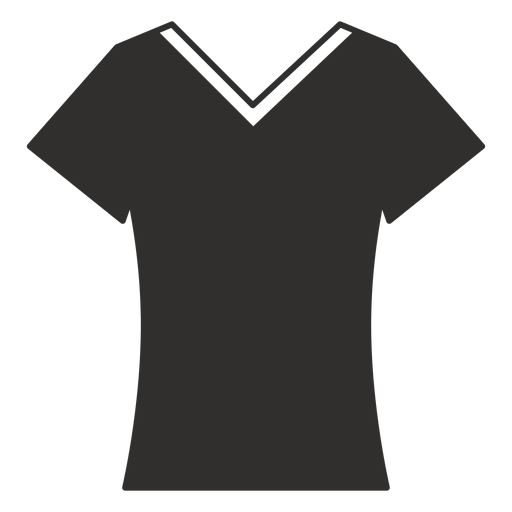 Ícone plano de camiseta com decote em V Desenho PNG