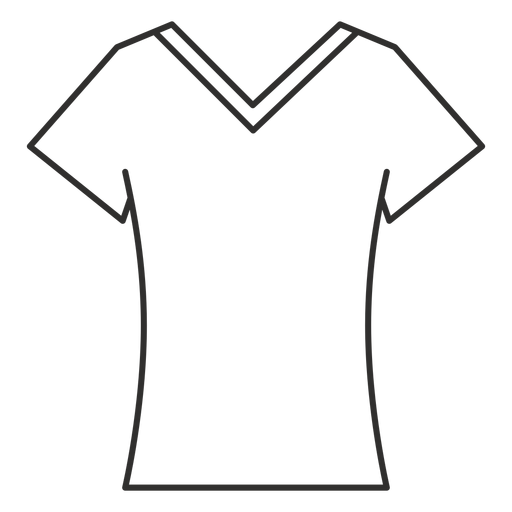 Icono de trazo de camiseta con cuello en v