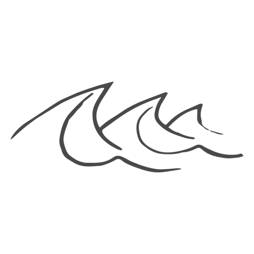 Seewellen Hand gezeichnet PNG-Design