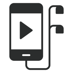 Smartphone com ícone plano de fones de ouvido Desenho PNG