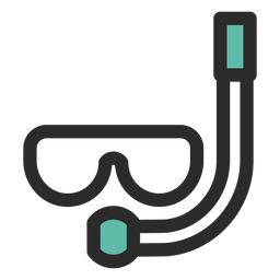 Icono de trazo de color de máscara de snorkel Diseño PNG