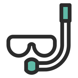 Schnorchelmaske farbiges Strichsymbol PNG-Design