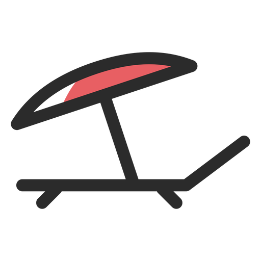 Icono de trazo de color de sombrilla de hamaca Diseño PNG