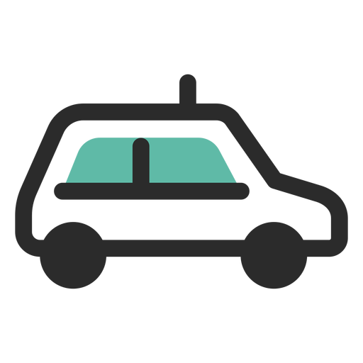Ícone de traço colorido de táxi Desenho PNG