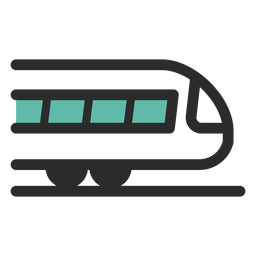 Ícone de traço colorido de trem Desenho PNG