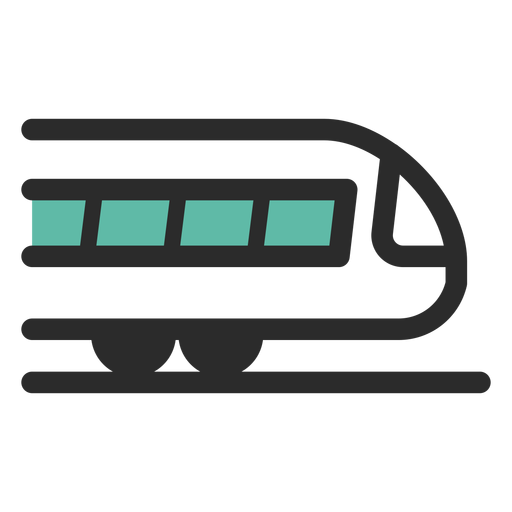 Icono de trazo de color de tren Diseño PNG