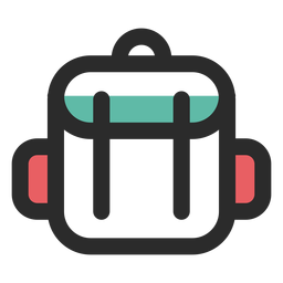 Ícone de traço colorido de mochila de viagem Desenho PNG