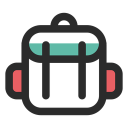 Icono de trazo de color de mochila de viaje