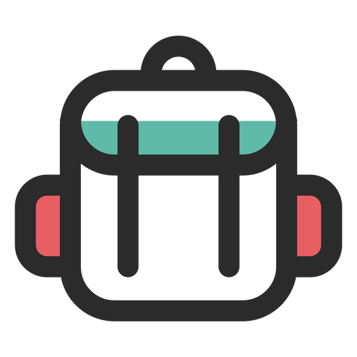 Travel backpack colored stroke icon PNG Design