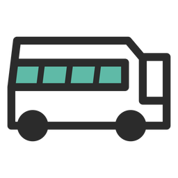 Icono de trazo de color de autobús de viaje Diseño PNG