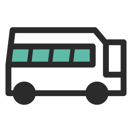 Farbiges Strichsymbol des Reisebusses PNG-Design