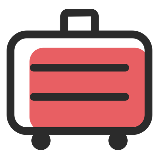 Icono de trazo de color de maleta de viaje Diseño PNG