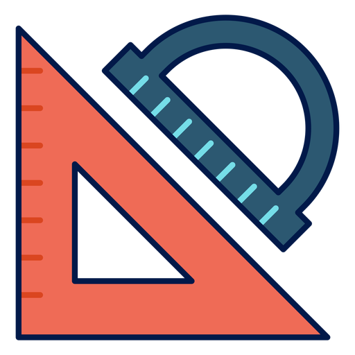 Triangle and protractor icon PNG Design