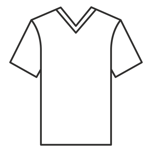 Icono de trazo de camiseta con cuello en V