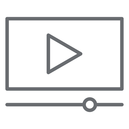 Icono de trazo de interfaz de reproductor de video Diseño PNG