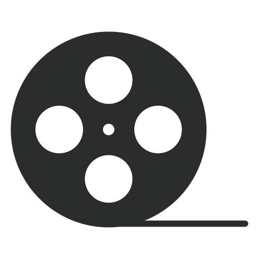 Icono plano de carrete de cinta de video