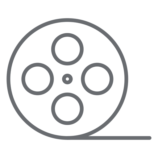Icono de trazo de carrete de cinta de video