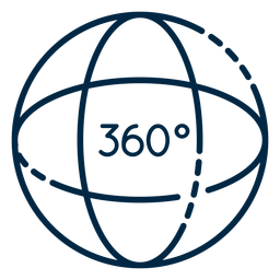 Virtual reality 360 sphere stroke PNG Design