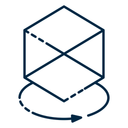Icono de trazo de cubo de realidad virtual Diseño PNG
