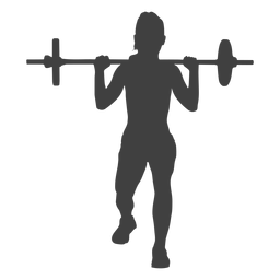 Mujer barbell estocadas silueta frontal Diseño PNG