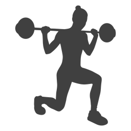 Frau Langhantel Ausfallschritte Silhouette PNG-Design