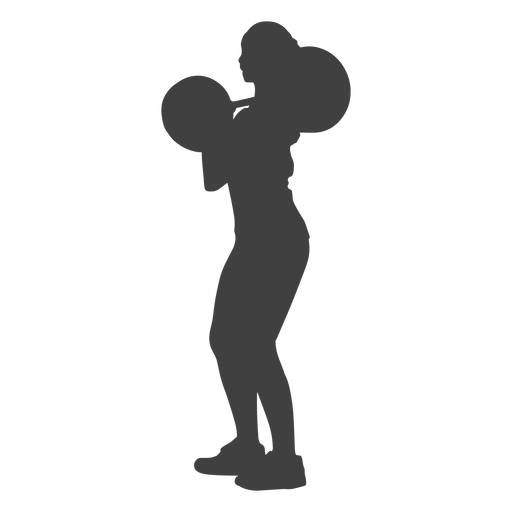 Woman clean and jerk silhouette