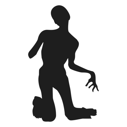 Zombie auf Knienschattenbild PNG-Design