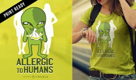 Diseño de camiseta alérgica a los humanos.