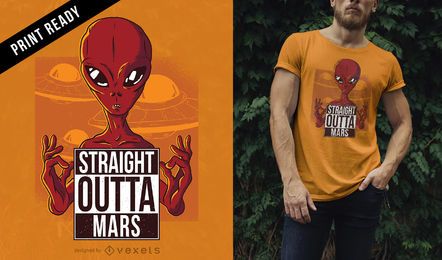 Design de t-shirt em linha reta outta Mars Design de t-shirt em linha reta outta Mars