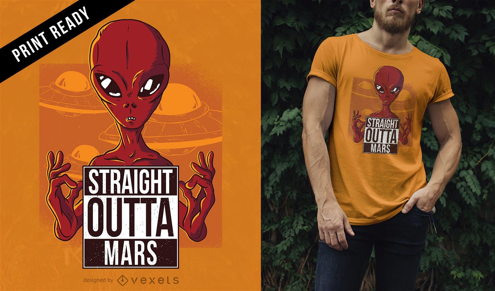 Straight outta Mars t-shirt design