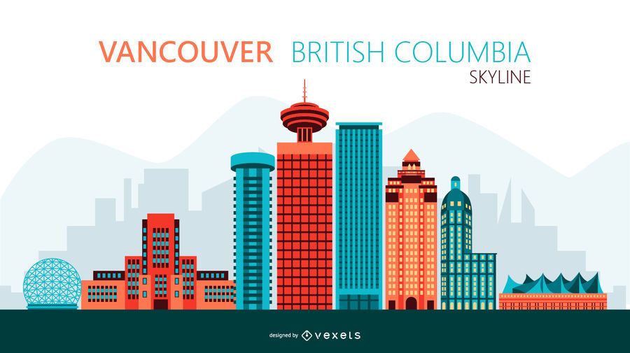Ilustración del horizonte de Vancouver Ilustración del horizonte de Vancouver