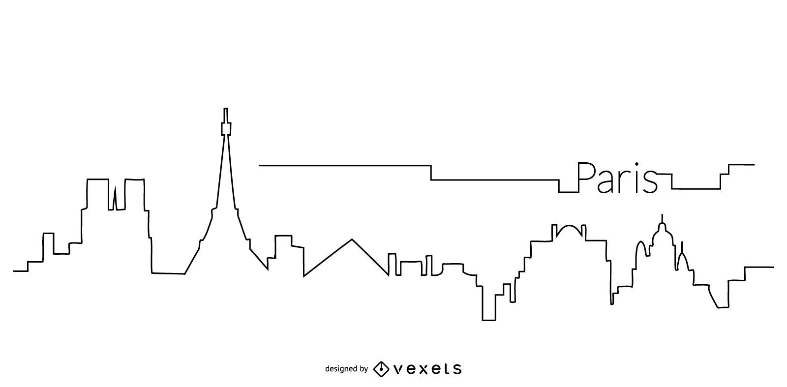 Paris skyline outline