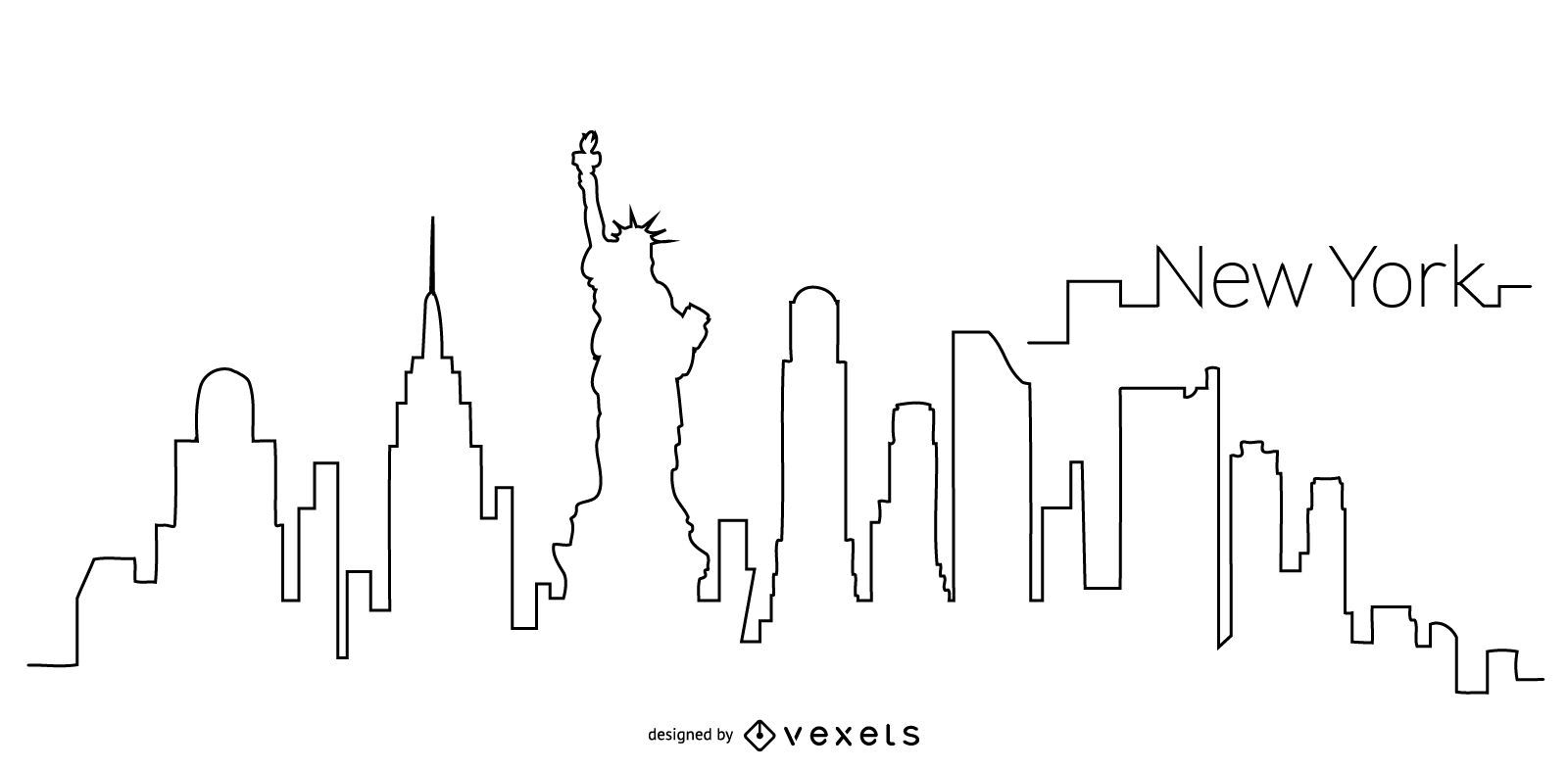 New York skyline outline