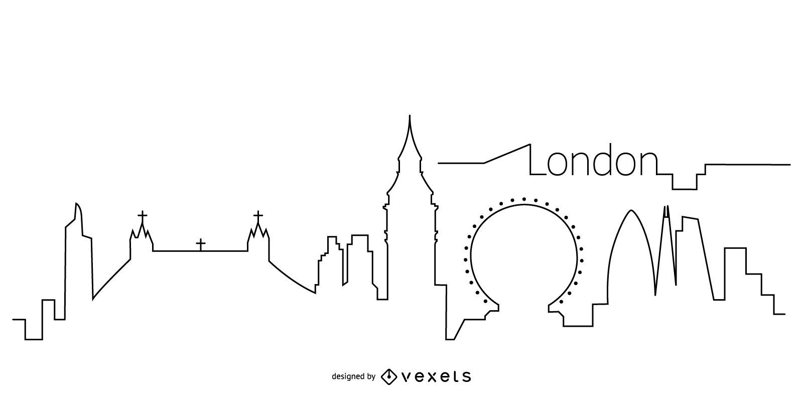 Umriss der Skyline von London