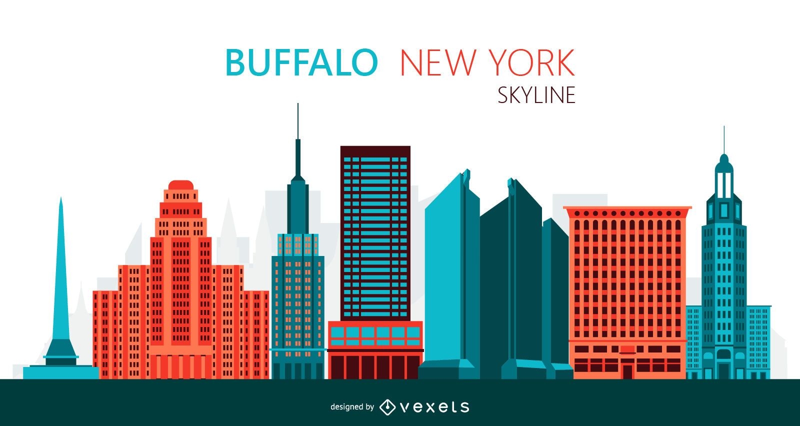 Buffalo skyline illustration