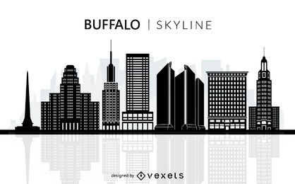 Buffalo skyline silhouette