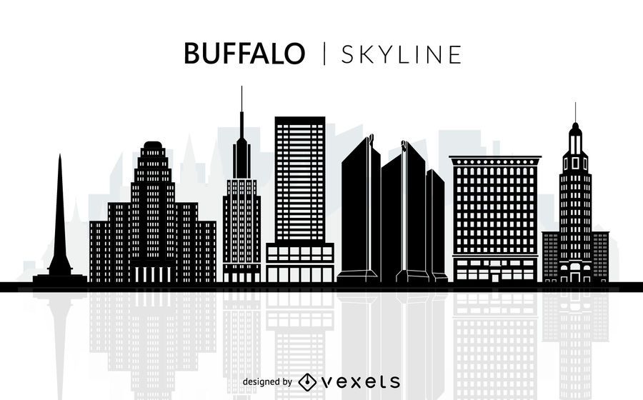 Buffalo skyline silhouette Buffalo skyline silhouette