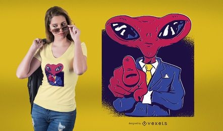 Design de camiseta do chefe alienígena