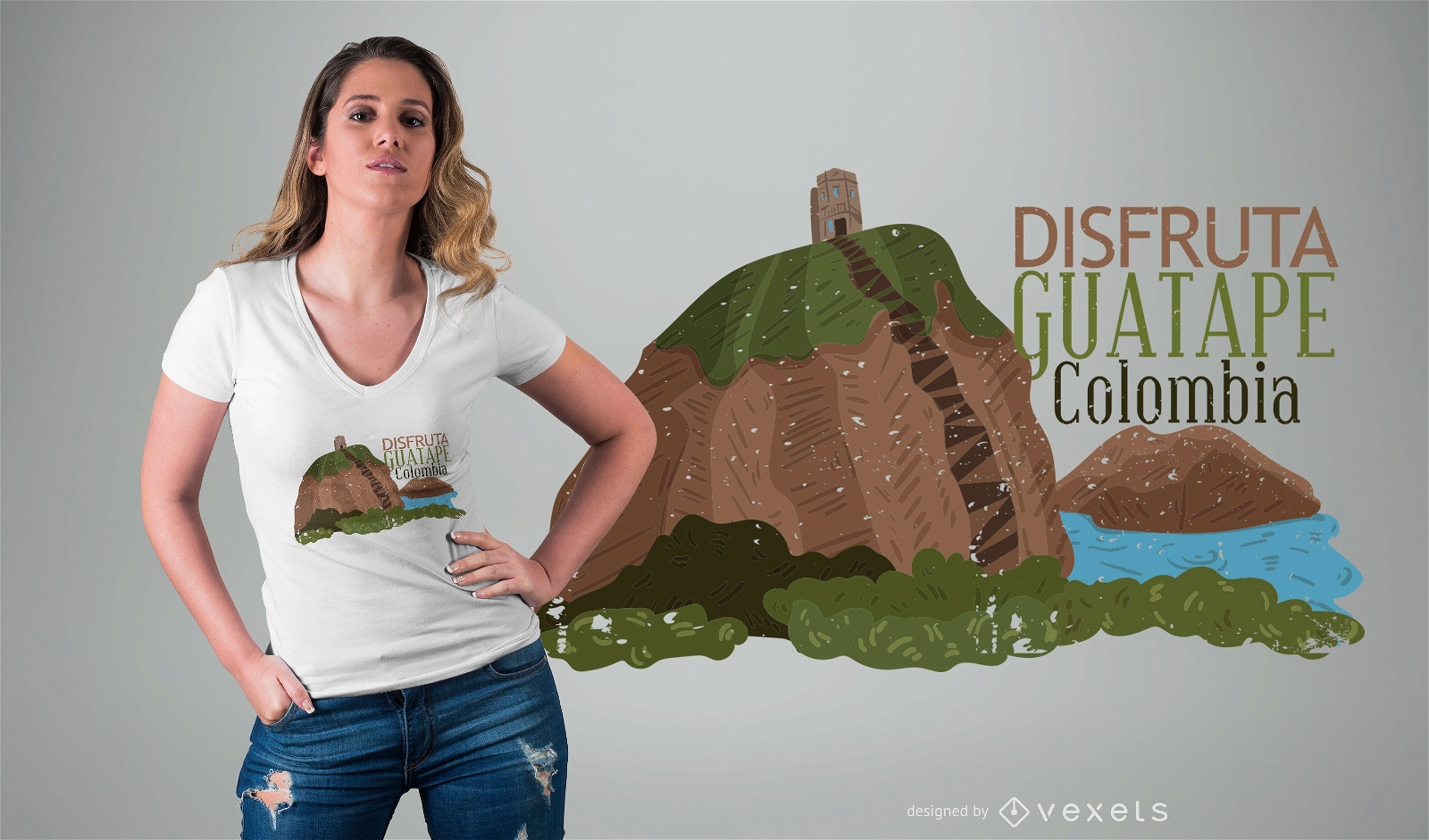 Guatape Kolumbien T-Shirt Design