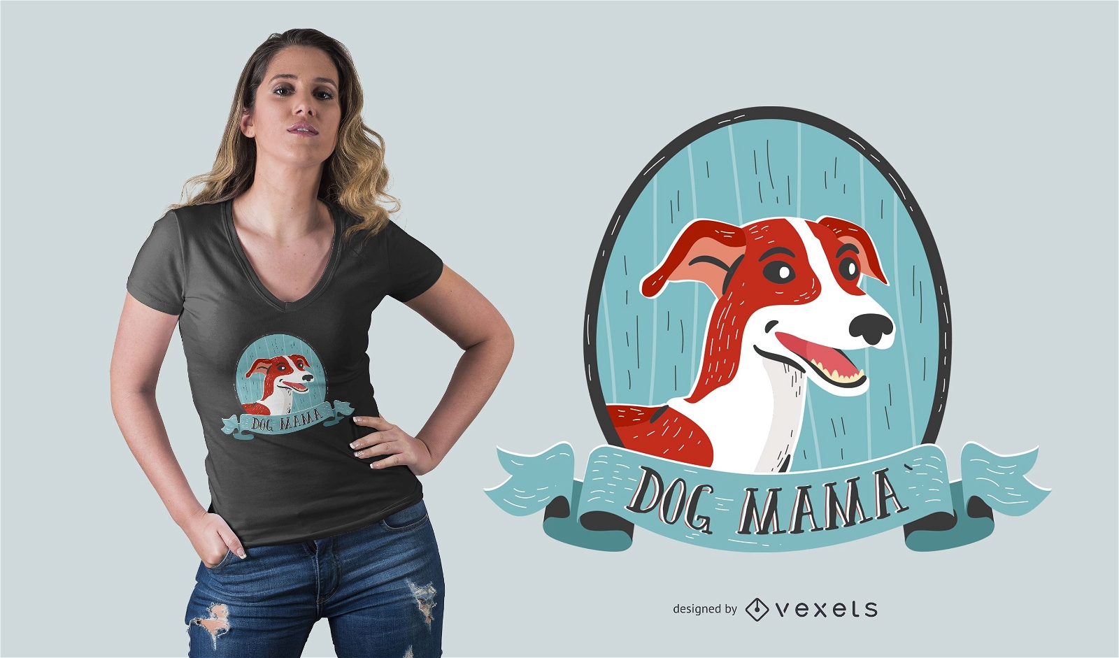 Design de t-shirt de mamãe de cachorro