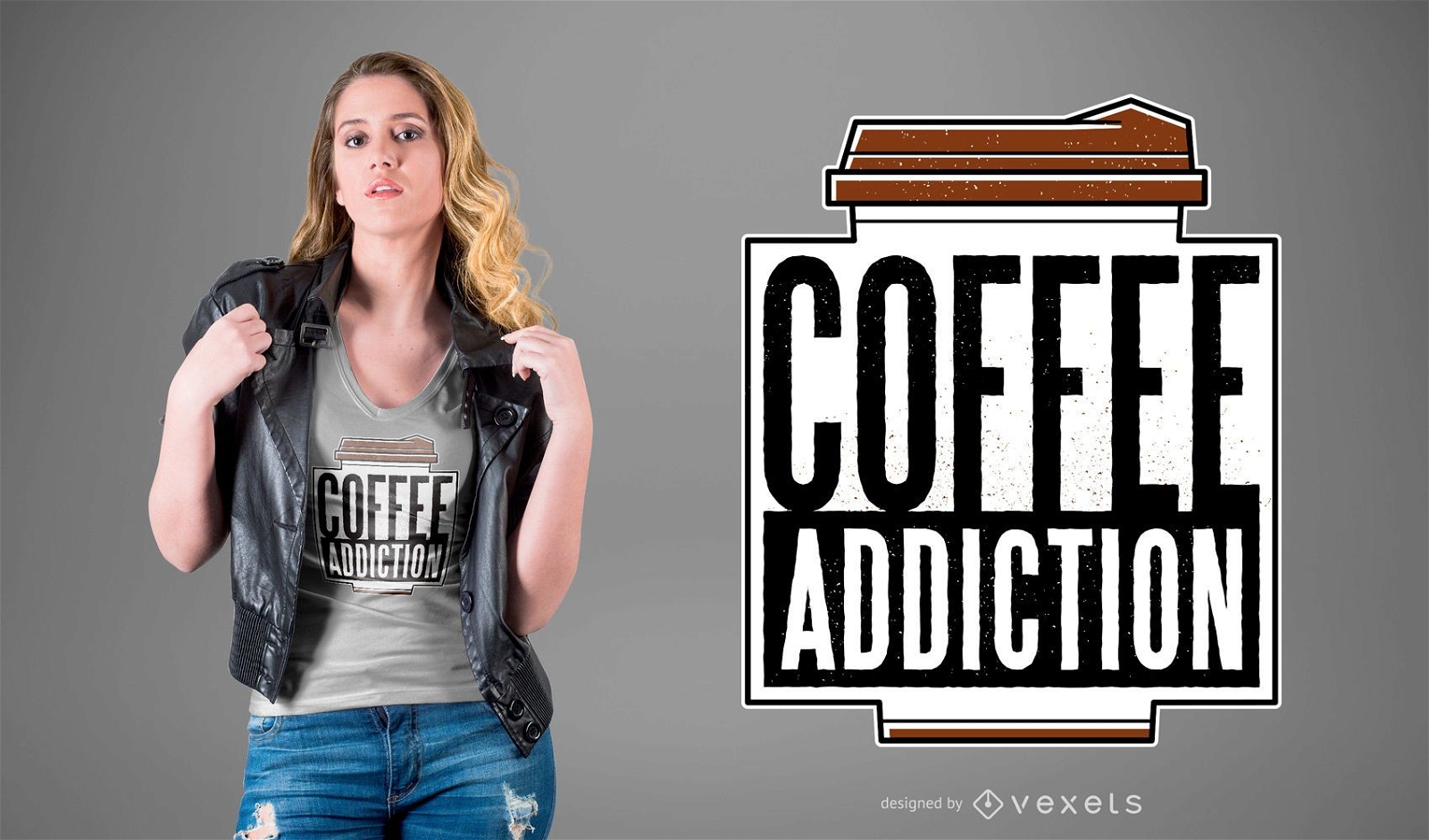 Coffee addiction t-shirt design