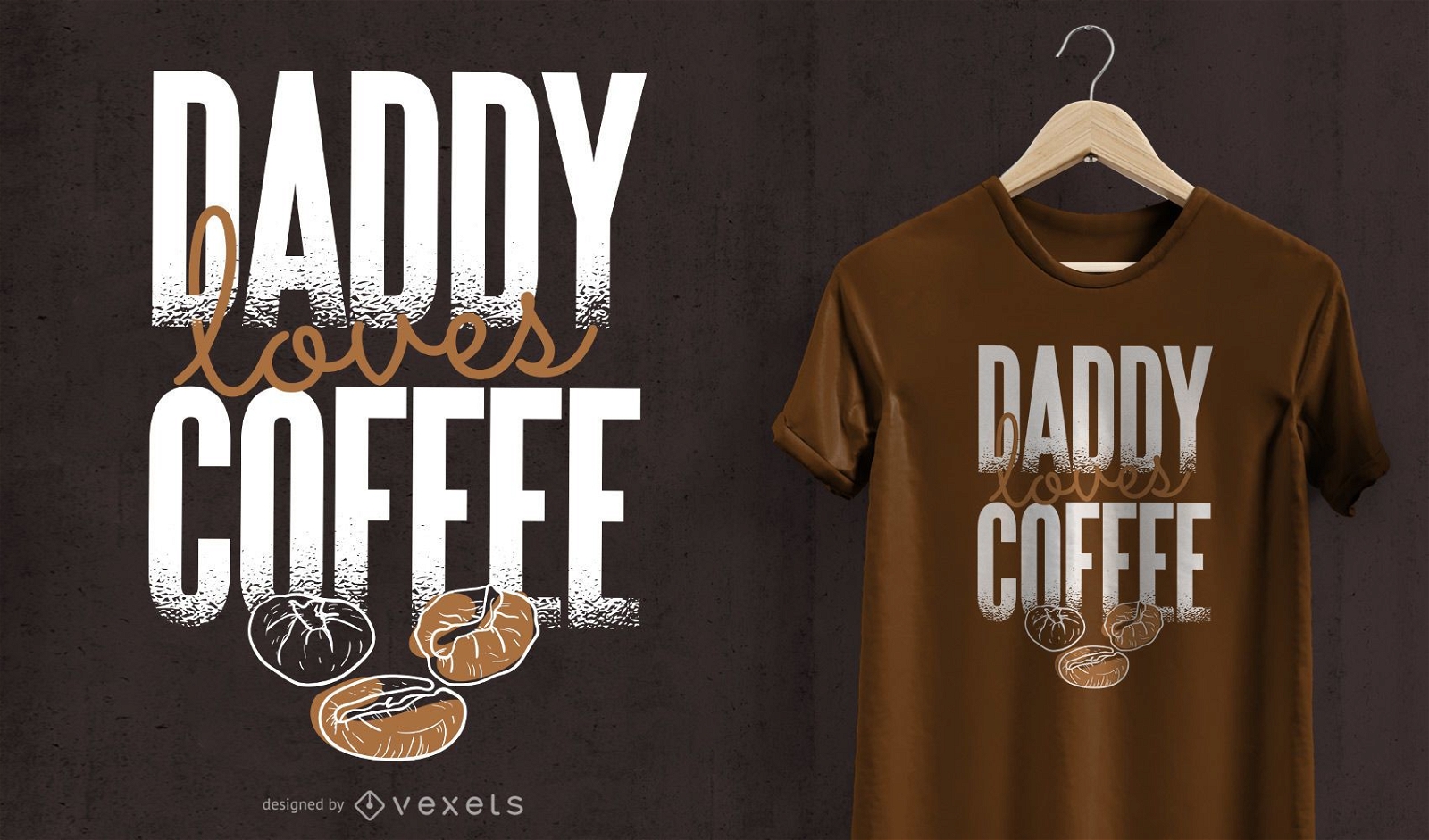 Daddy loves coffee t-shirt design