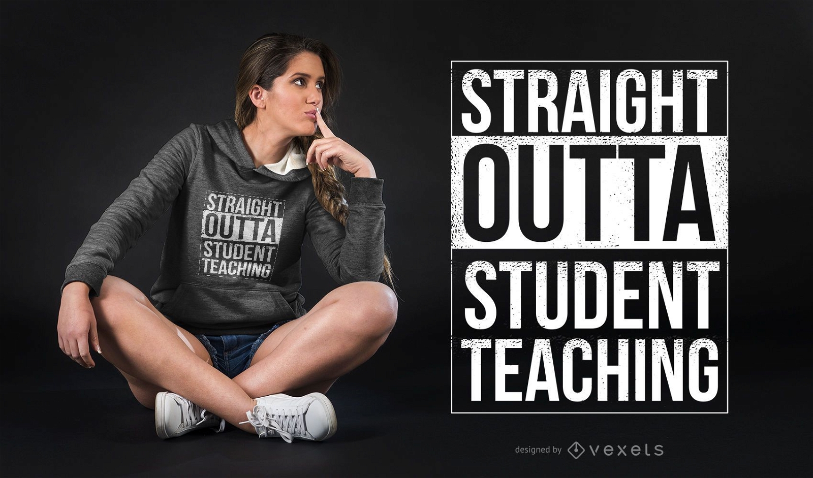 Gerade Outta Student Teaching Funny Quote Parodie T-Shirt Design