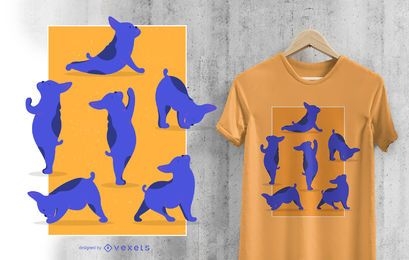 Bulldog francés Yoga Asanas Diseño de camiseta de perro divertido