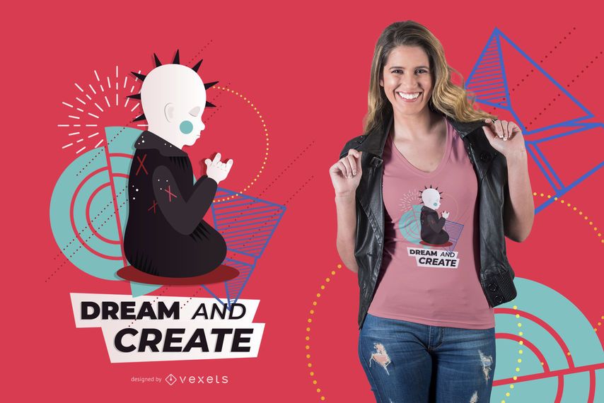 Diseño lindo de la camiseta de Buda punk Diseño lindo de la camiseta de Buda punk