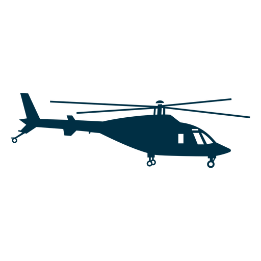 Silueta de helicóptero azul Diseño PNG