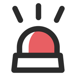 Alarm light colored stroke icon PNG Design